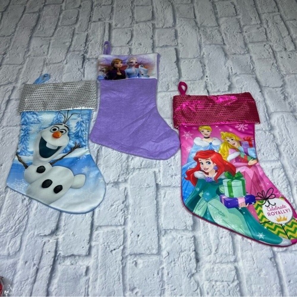 Three full size Disney stockings